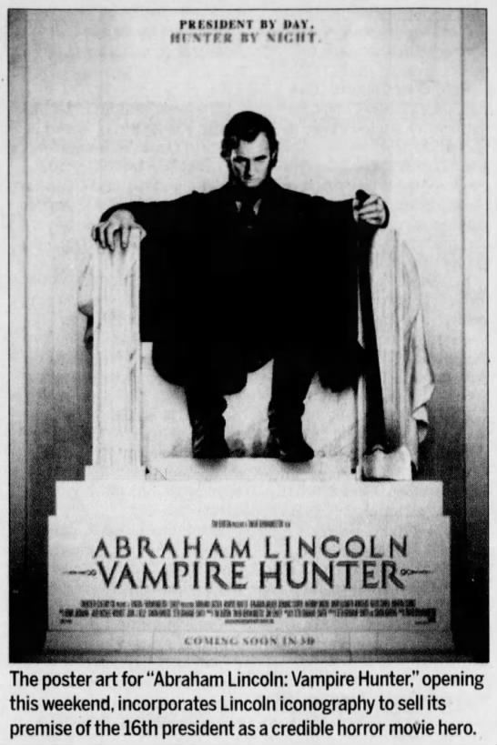 Poster art for "Abraham Lincoln, Vampire Hunter"